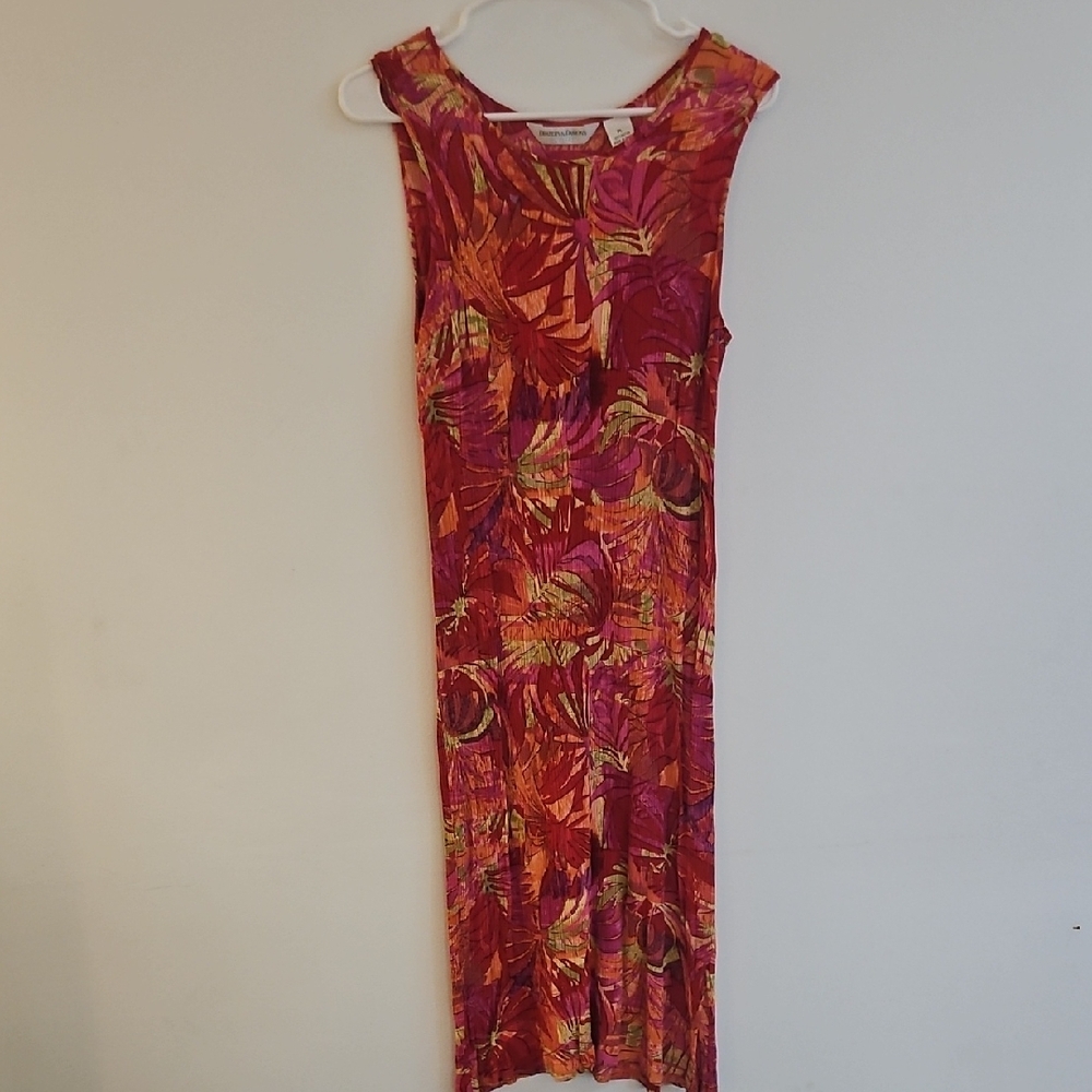 Vibrant Floral Maxi Dress in Pink and Orange - Picture 3 of 4